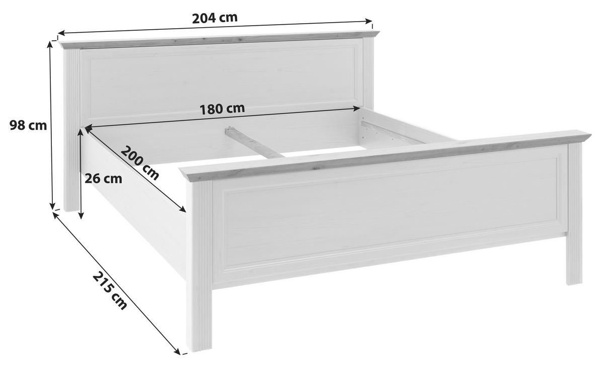 Klasični Krevet Jasmin Ii - crna/grafitno siva, Lajfstajl, pločasti materijal/plastika (180/200cm) - Zandiara