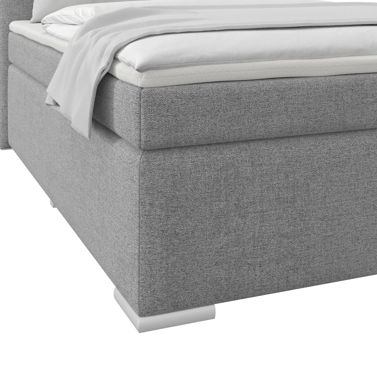 Boxspring Krevet Mira - siva, Konvencionalno, metal/tekstil (140/200cm) - Best Price