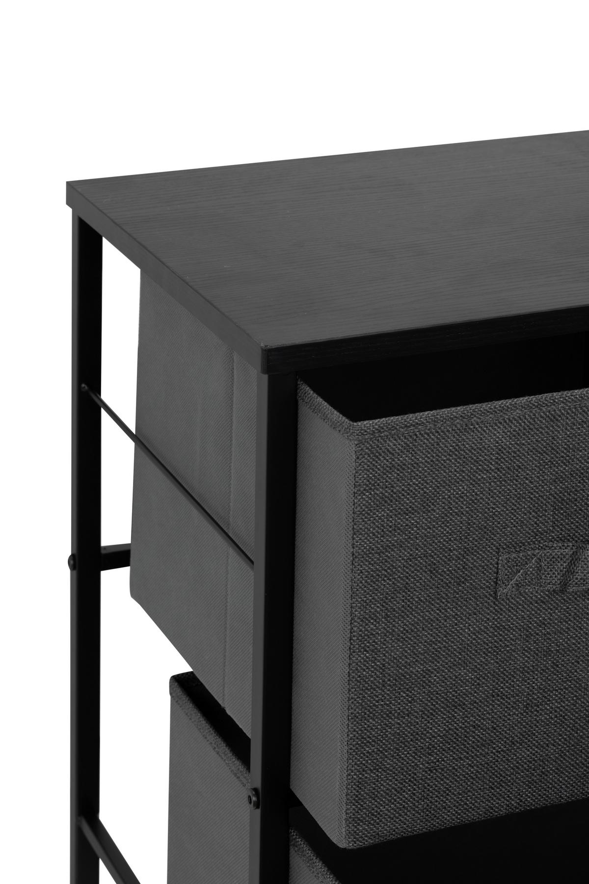 KOMODA KRETA - ciemnoszary/czarny, Modern, materiał drewnopochodny/metal (99/55/30cm) - PBJ