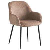 KRZESŁO Z PODŁOKIETNIKAMI JESSY - czarny/taupe, Design, metal/tkanina (57/85/60cm) - Xora