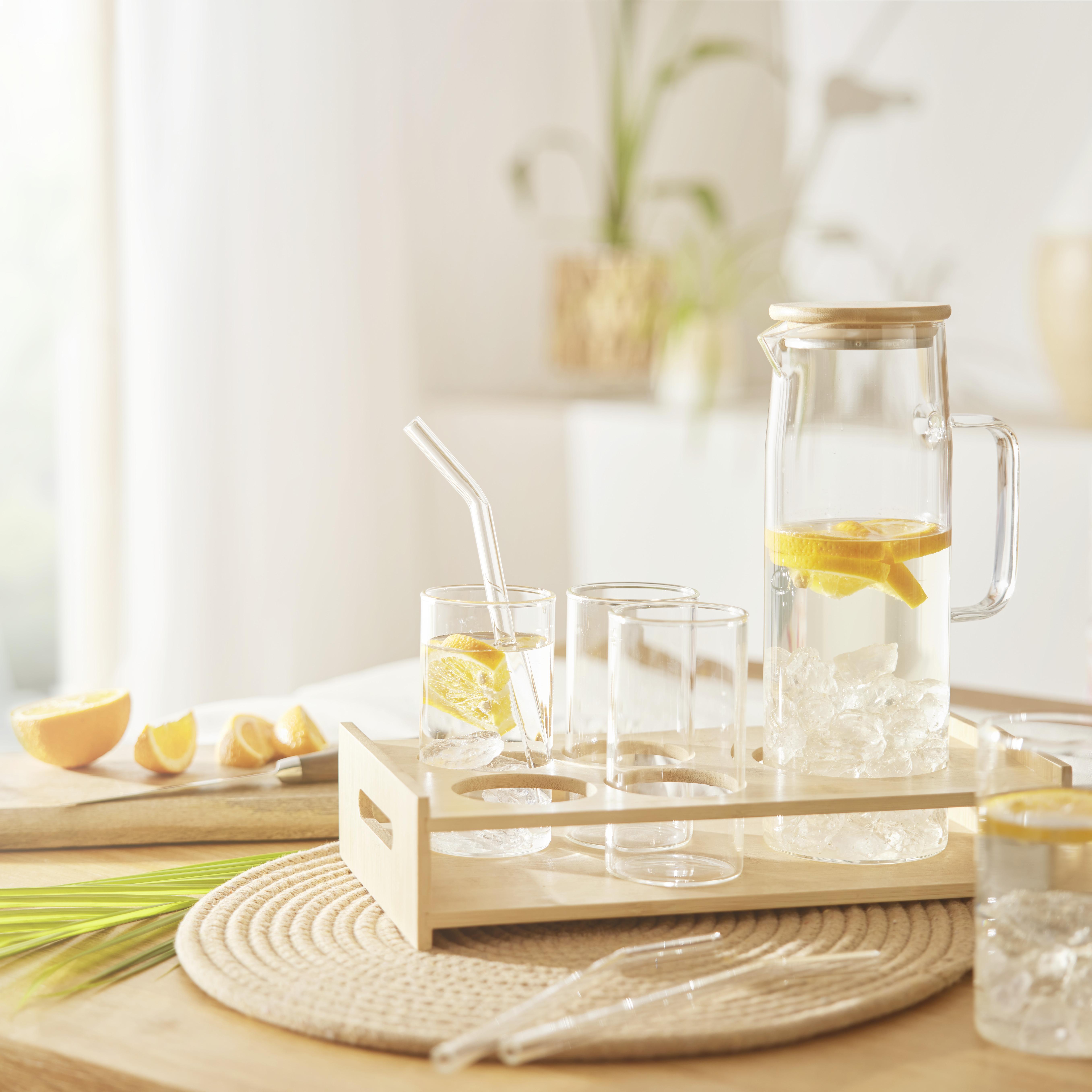 Set Kozarcev Bamboo - naravna/prosojna, Moderno, kovina/umetna masa - Zandiara