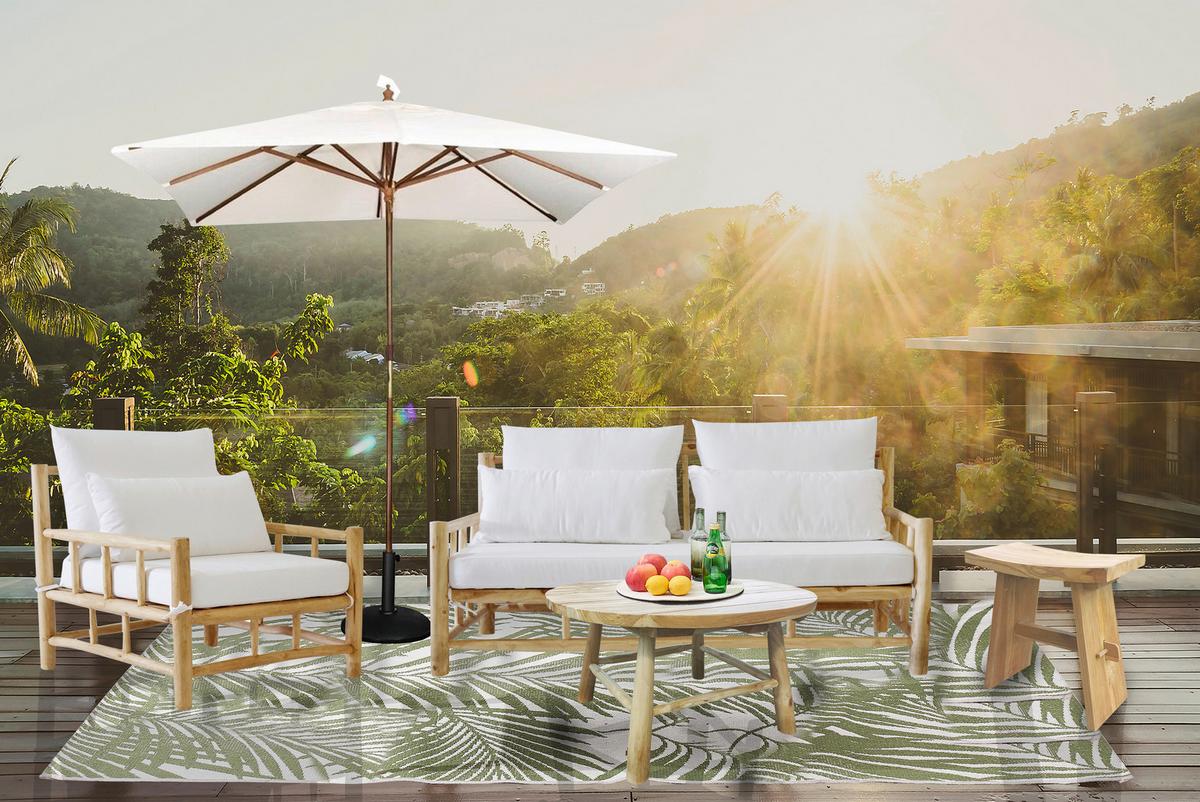 Couchtisch aus Teakholz rund Naturfarben - Naturfarben, Design, Holz (80/80/41cm) - Gardenson