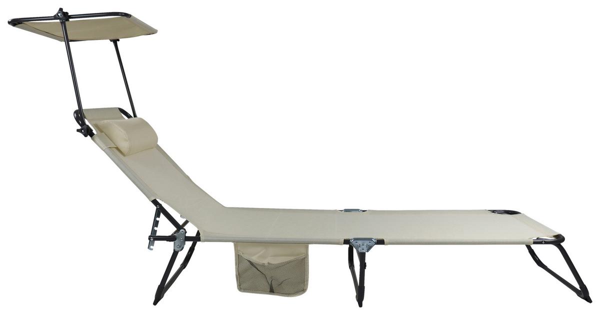 Vrtni Ležalnik Bindox L, Krem - krem barve/antracit, Moderno, kovina/umetna masa (185/55/24cm) - Ambia Garden