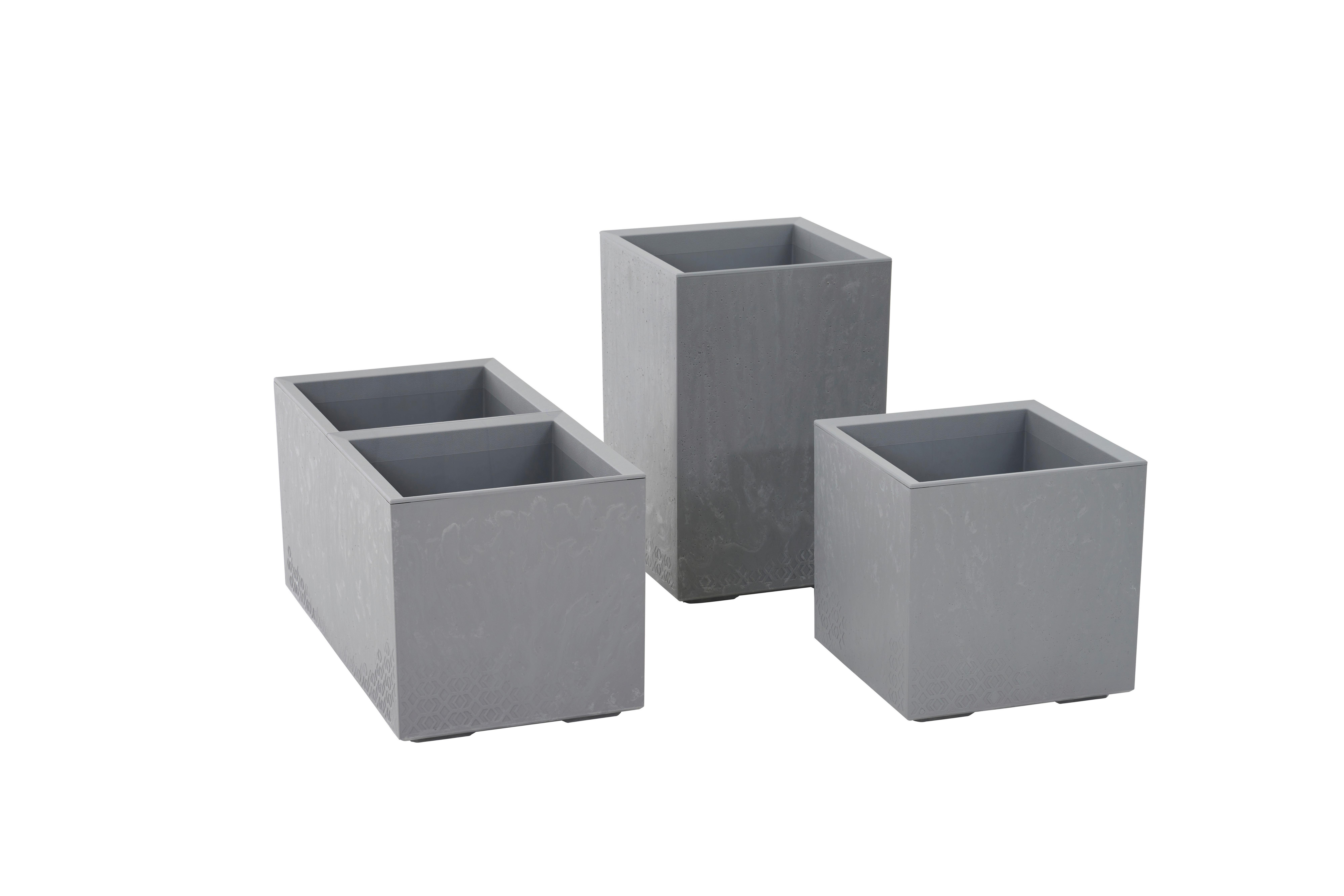 Blumenkasten Grau - Grau, Basics, Kunststoff (80/40/40cm) - Siena Garden
