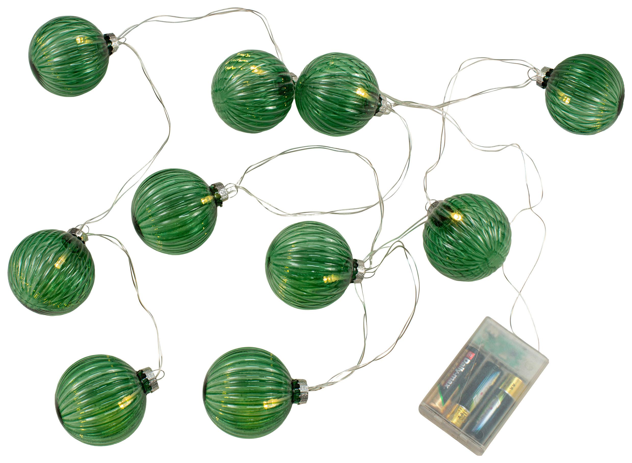 Lichterkette Bubble Grün max. 0,6 Watt - Grün, Glas/Kunststoff (210cm) - Mömax