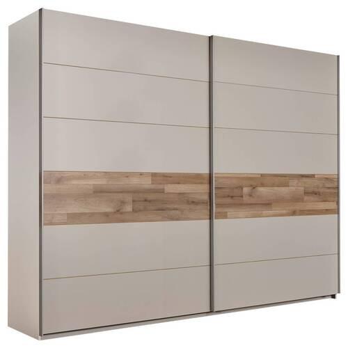 Omara Z Drsnimi Vrati Cadore, Barva Šampanjca, Hrasta, 270cm - barve šampanjca/srebrne barve, Moderno, kovina/leseni material (270/210/60cm) - MID.YOU