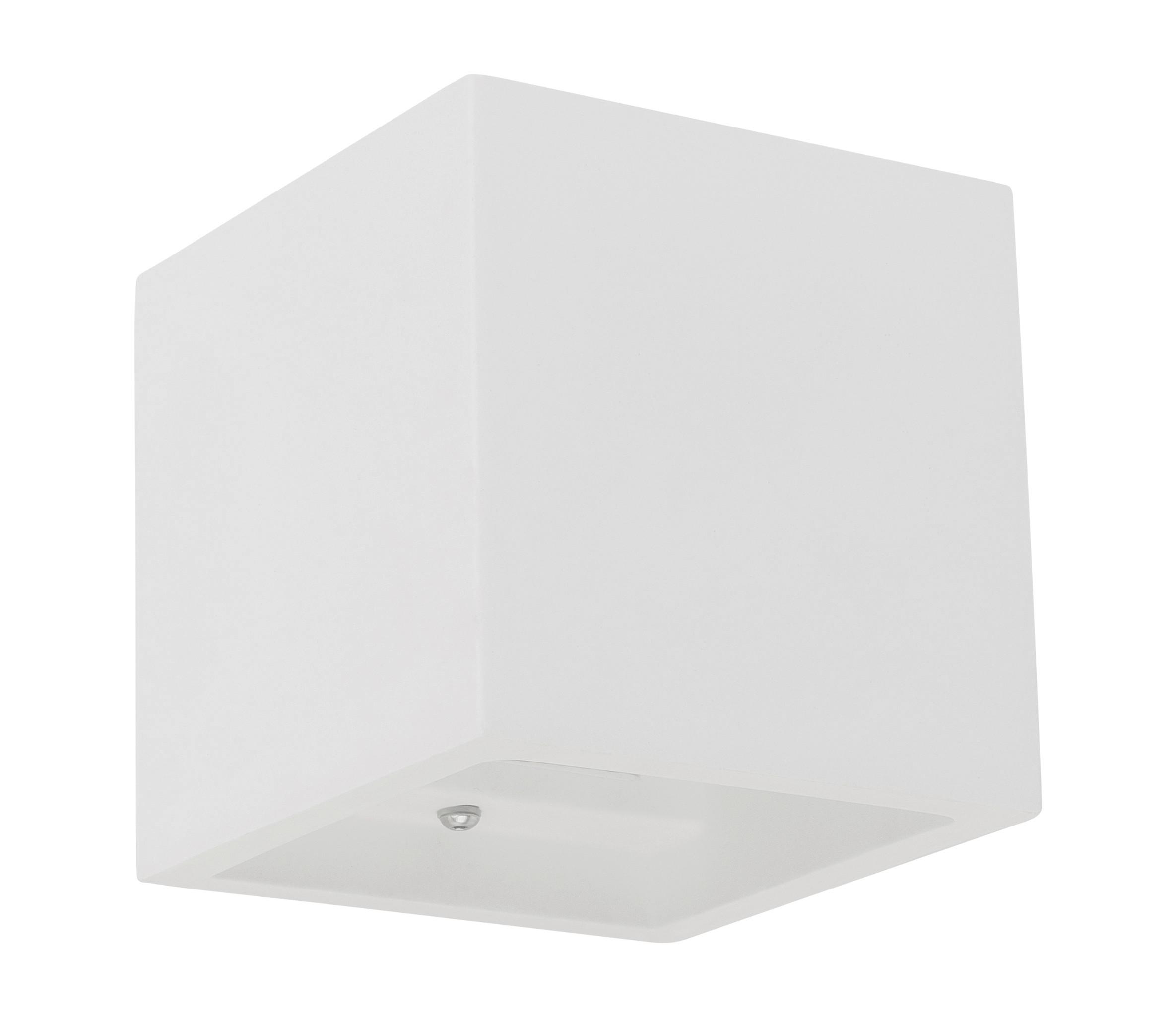 Wandleuchte Christine Weiß max. 40 Watt - Weiß, Design, Naturmaterialien (11,5/11,5/11,5cm) - Globo