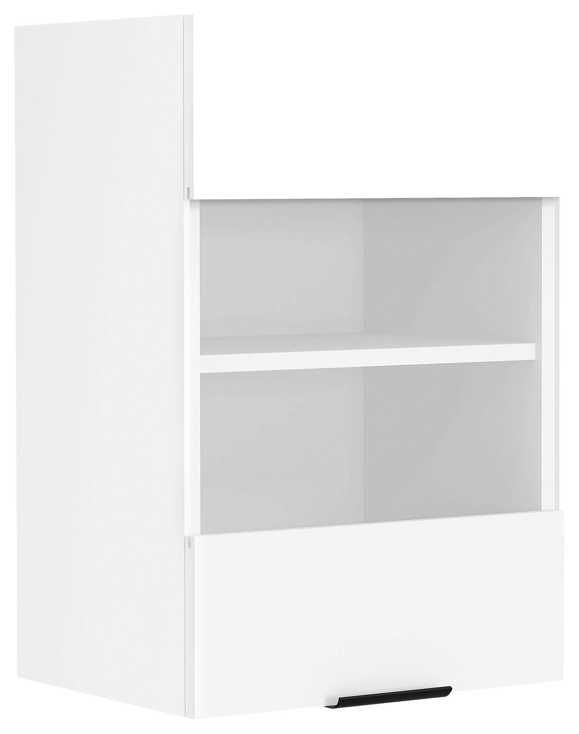 Kuhinjska Zgornja Omarica Fasola, Bela, Š 40cm - črna/bela, Trend, umetna masa/steklo (40/60/31cm) - MID.YOU