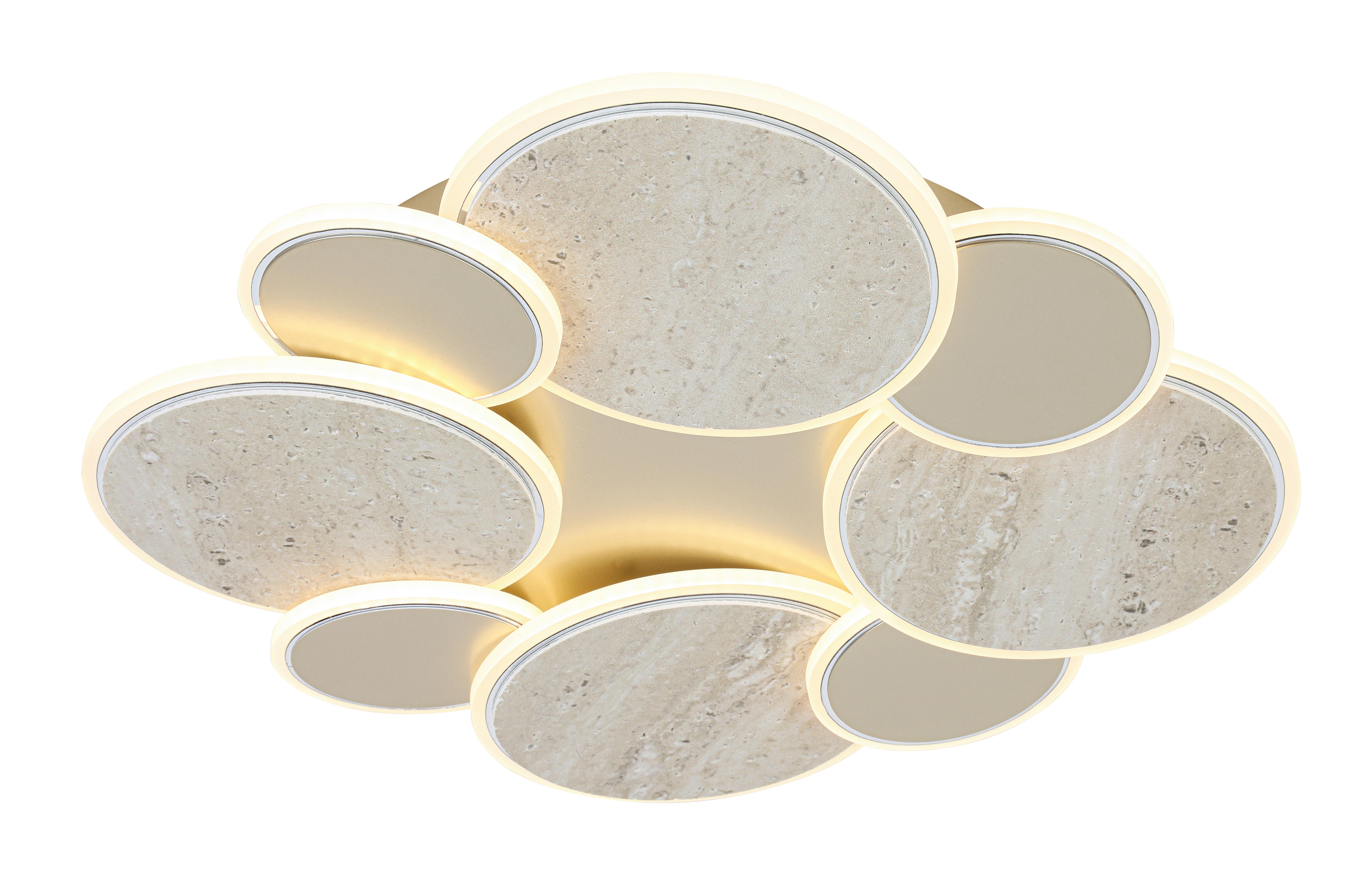 Led Mennyezeti Lámpa Stoni - krómszínű/Pezsgő, Modern, műanyag/fém (52/6cm) - Mömax