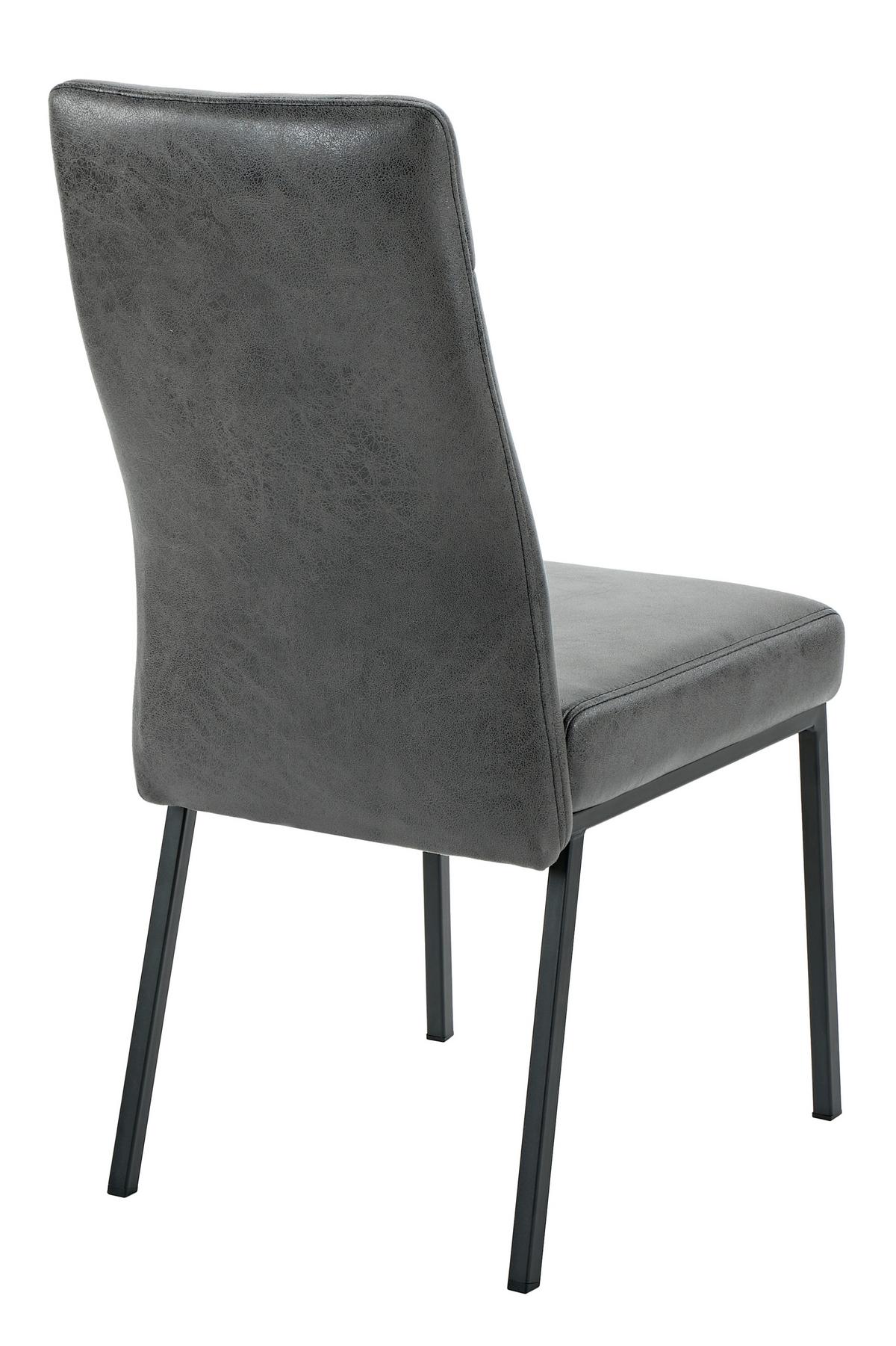 STUHL-SET CATANIA II S 4ER-SET - Anthrazit/Schwarz, MODERN, Textil/Metall (44/96/62cm) - MID.YOU