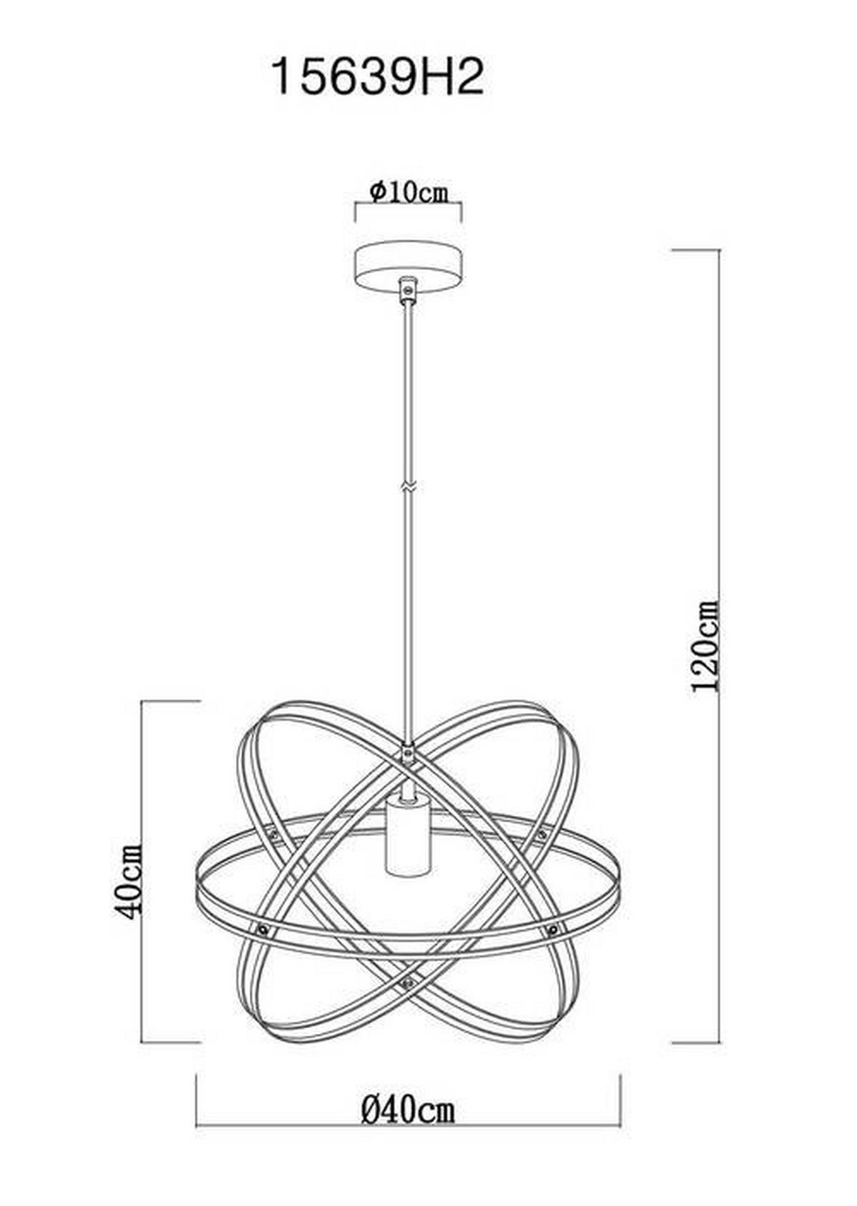 Hängeleuchte Tamara Schwarz matt max. 60 Watt - Schwarz, Design, Metall (40/120cm) - Globo