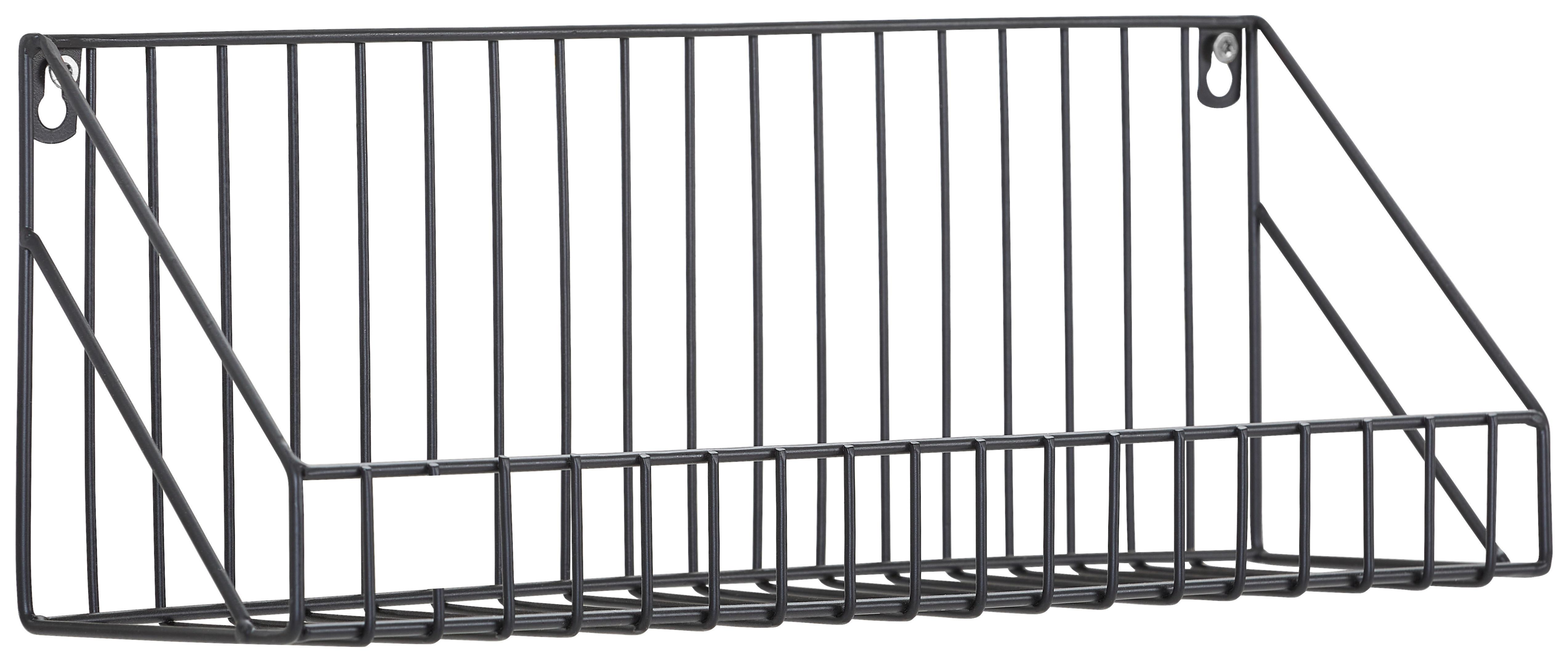 REGAŁ ŚCIENNY RON - czarny, Trend, metal (40/14/11cm) - Carryhome