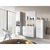 Badmöbel-Set 5-tlg. Alba ca. 140 cm Weiß Hochglanz - Weiß Hochglanz/Weiß, LIFESTYLE, Holzwerkstoff/Metall (120cm) - P & B