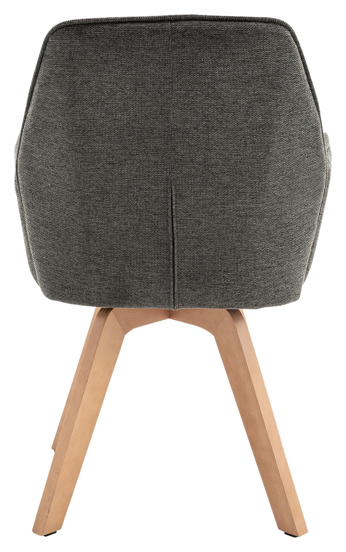 STUHL-SET TONY - Anthrazit/Buchefarben, MODERN, Holz/Textil (57/89/61cm) - MID.YOU