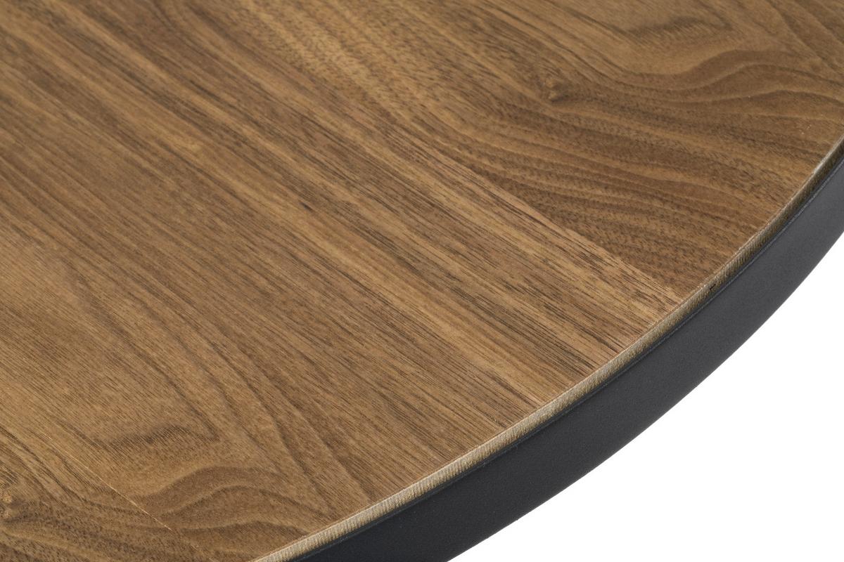 STOLIK KAWOWY PETER - czarny/kolor orzecha włoskiego, Design, materiał drewnopochodny/metal (80/80/40cm) - MID.YOU