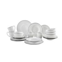 Serviciu de masă 20/1 Jiri - alb/negru, Modern, ceramică - Mömax