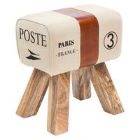 Tabure Wl5.107 - bež/rjava, Natur, tekstil/les (40/47/25cm) - MID.YOU