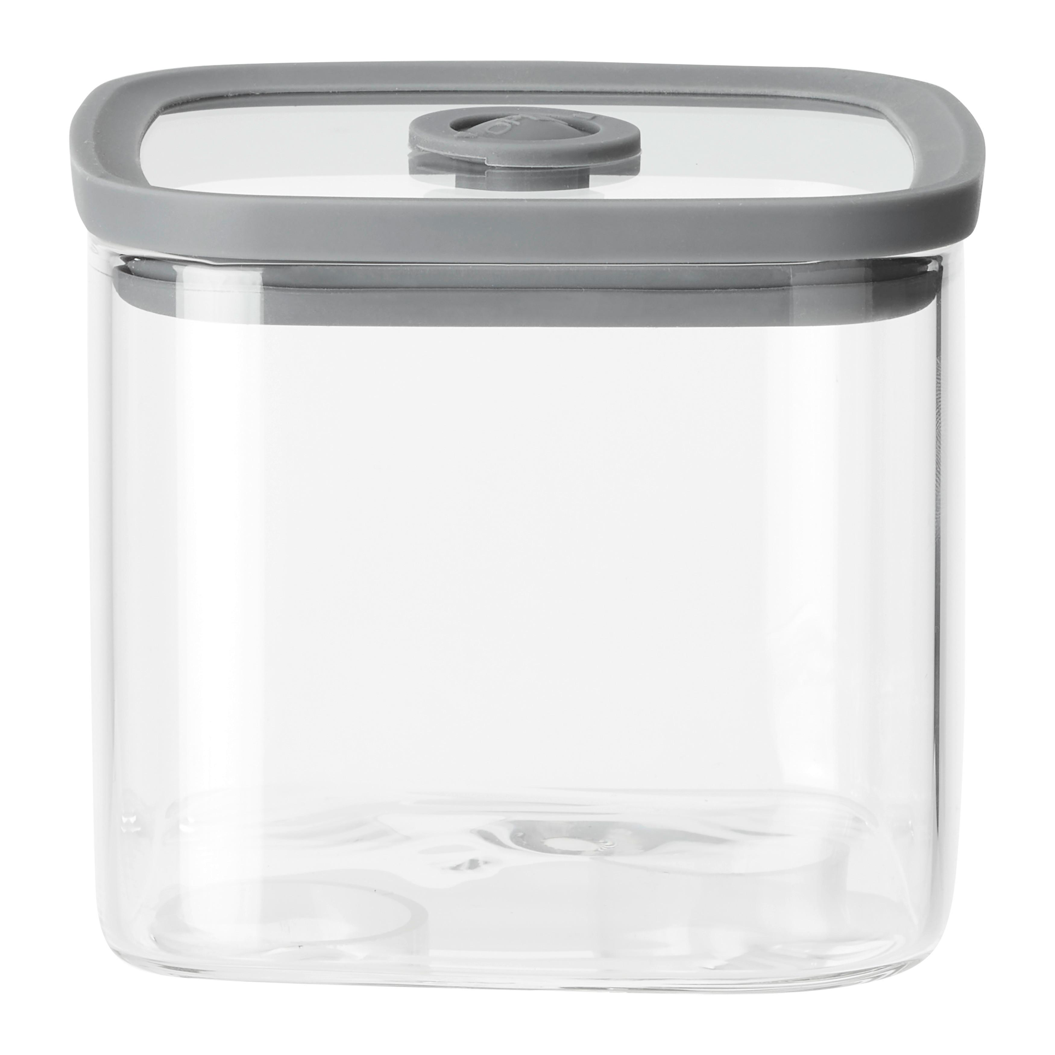 Vorratsglas Selina in Grau/Klar - Klar/Grau, MODERN, Glas/Kunststoff (10,3/8,8/10,3cm) - Modern Living