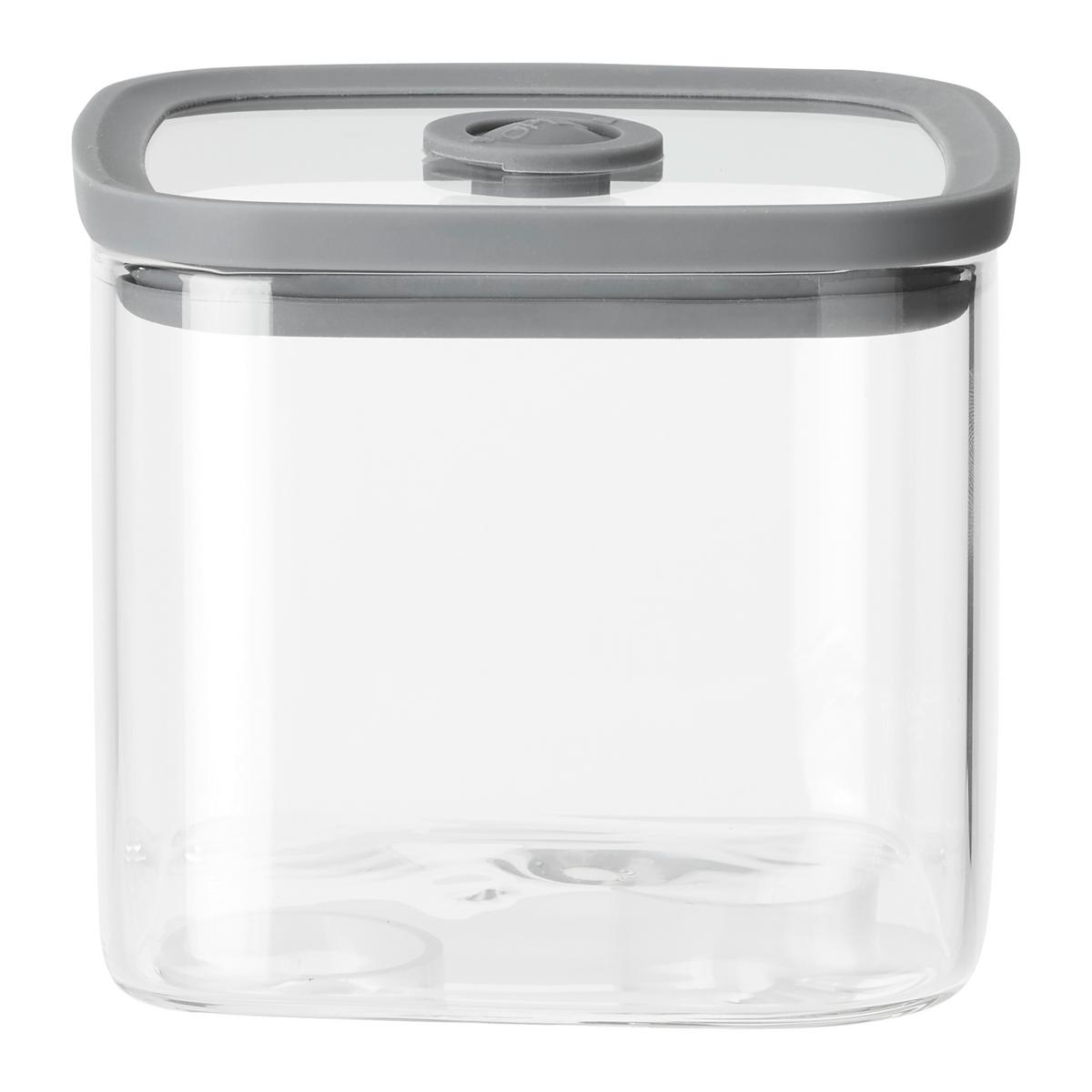 Vorratsglas Selina in Grau/Klar - Klar/Grau, MODERN, Glas/Kunststoff (10,3/8,8/10,3cm) - Modern Living