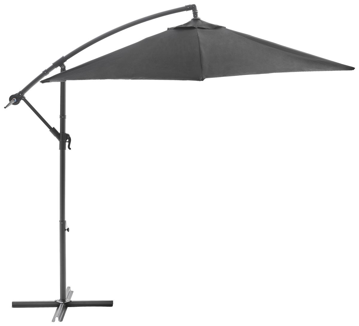 PARASOL NA WYSIĘGNIKU ESTELLE - antracytowy/czarny, Konventionell, metal/tkanina (300/300cm) - Xora