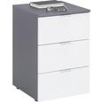 Nachtkästchen in Graphit/Weiß - Alufarben/Graphitfarben, Holzwerkstoff/Metall (40/61/42cm) - PREMIUM LIVING