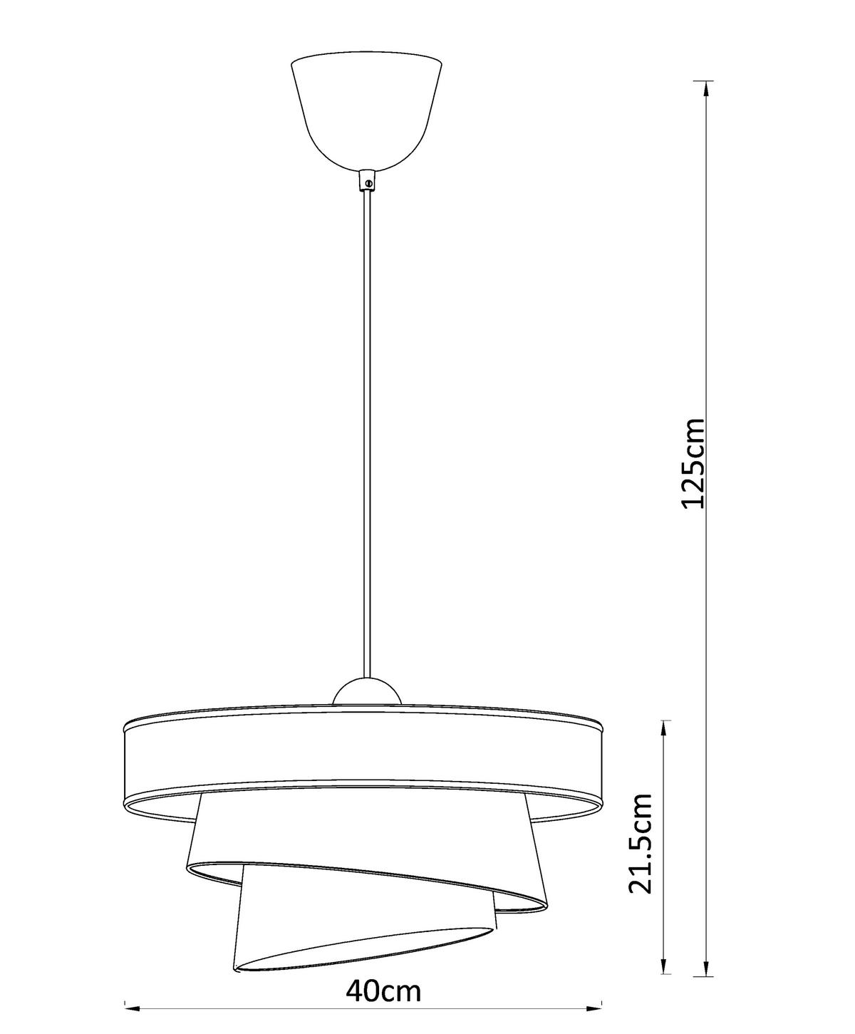 LAMPA WISZĄCA PEGGY - kremowy, Trend, tworzywo sztuczne/metal (40/125cm) - Novel