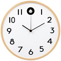 Wanduhr Kukuk Natur/Weiß - Naturfarben/Weiß, MODERN, Holz/Holzwerkstoff (31,5cm) - Mömax