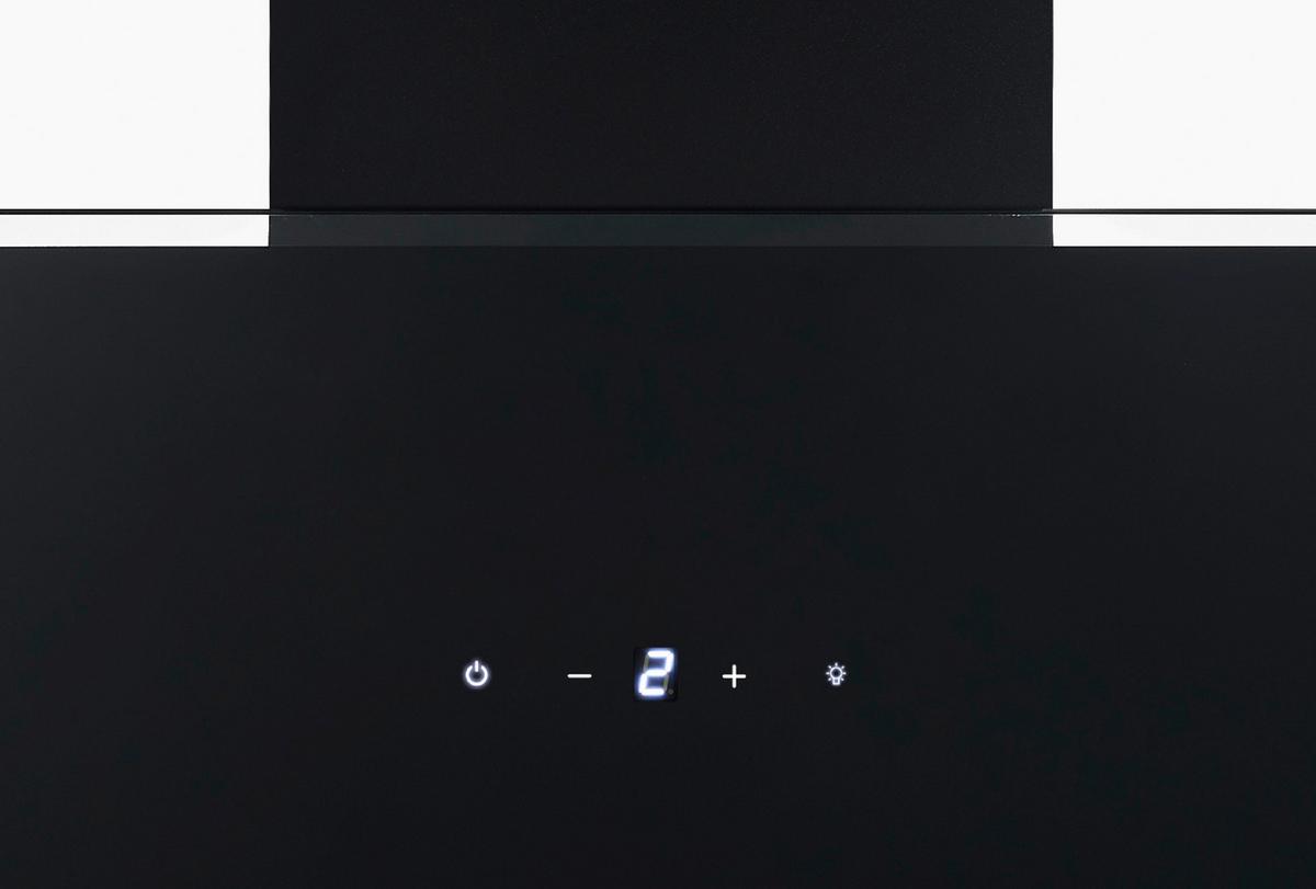 Dunstabzugshaube Schwarz B: ca. 59,5 cm - Schwarz, Trend, Glas/Metall (59,5/74,8–109,5/38,5cm) - Respekta