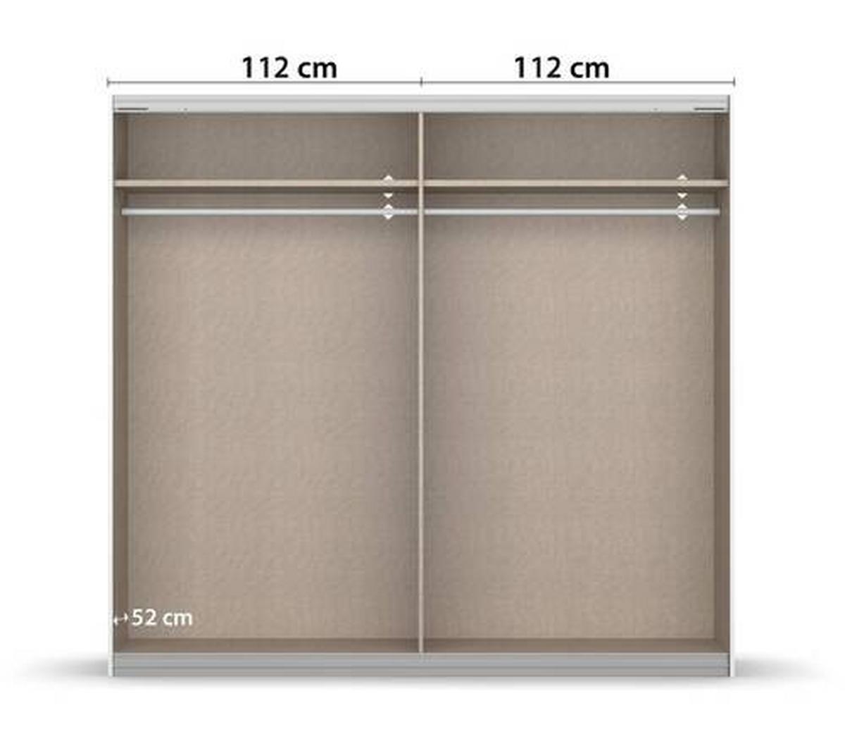 Ormar S Kliznim Vratima Belluno - siva/boje aluminija, Moderno, drvni materijal/metal (226/210/62cm) - Modern Living