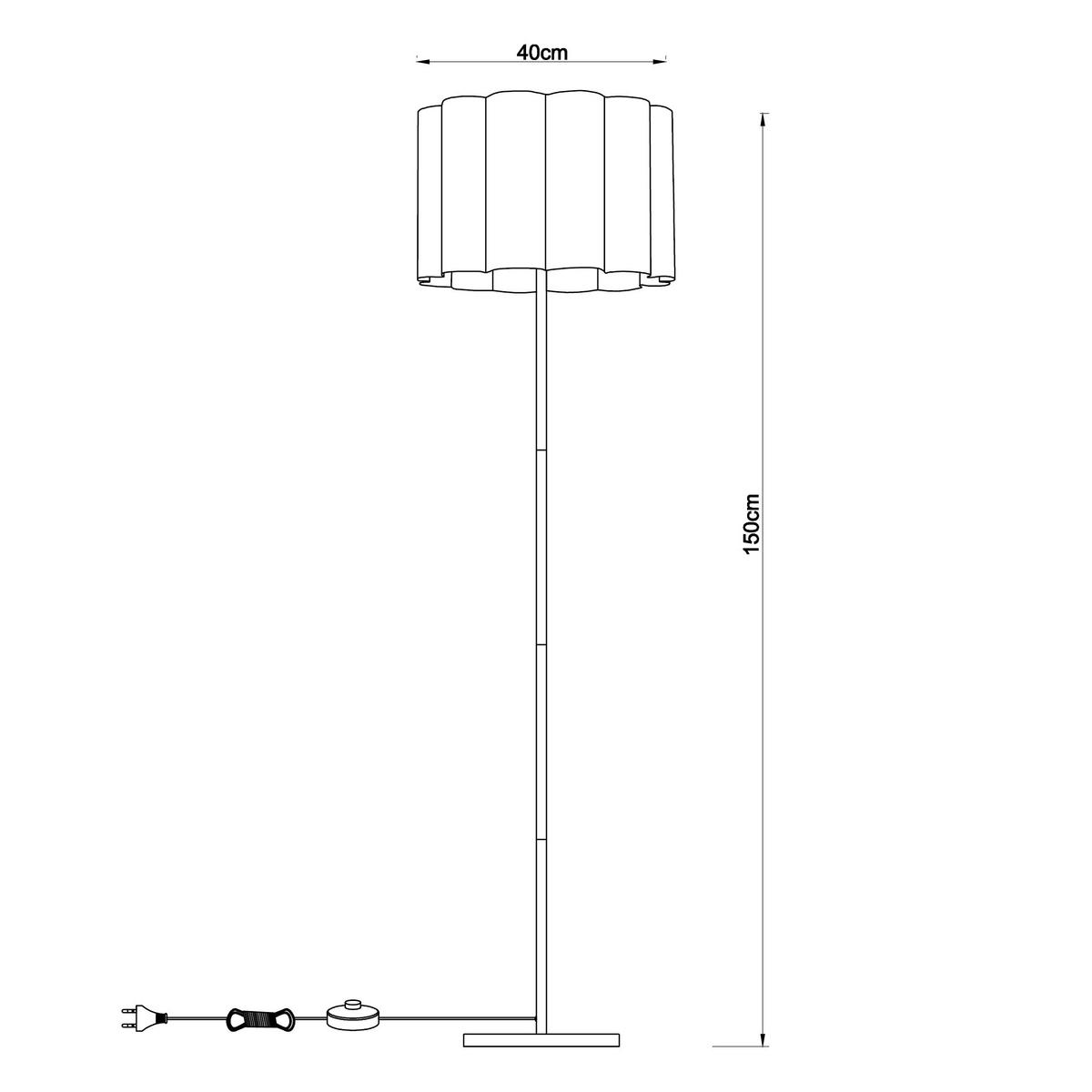 LAMPA STOJĄCA LUNA - czarny/szary, Trend, tworzywo sztuczne/metal (40/150cm) - Novel