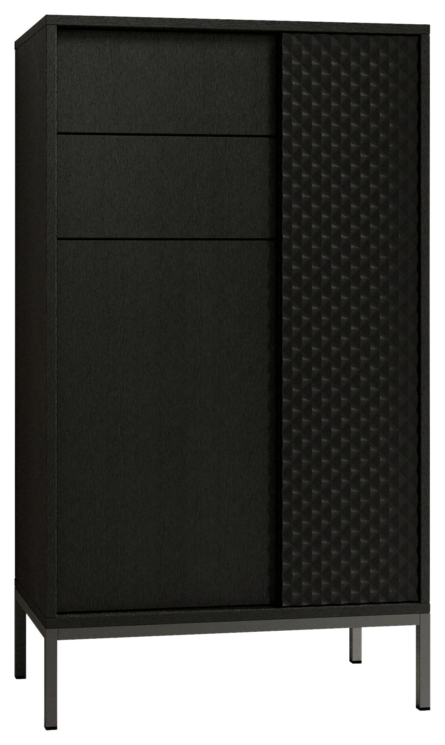 SZAFKA ŚREDNIA BERLIN - czarny, Modern, materiał drewnopochodny/metal (60/106/32cm) - MID.YOU