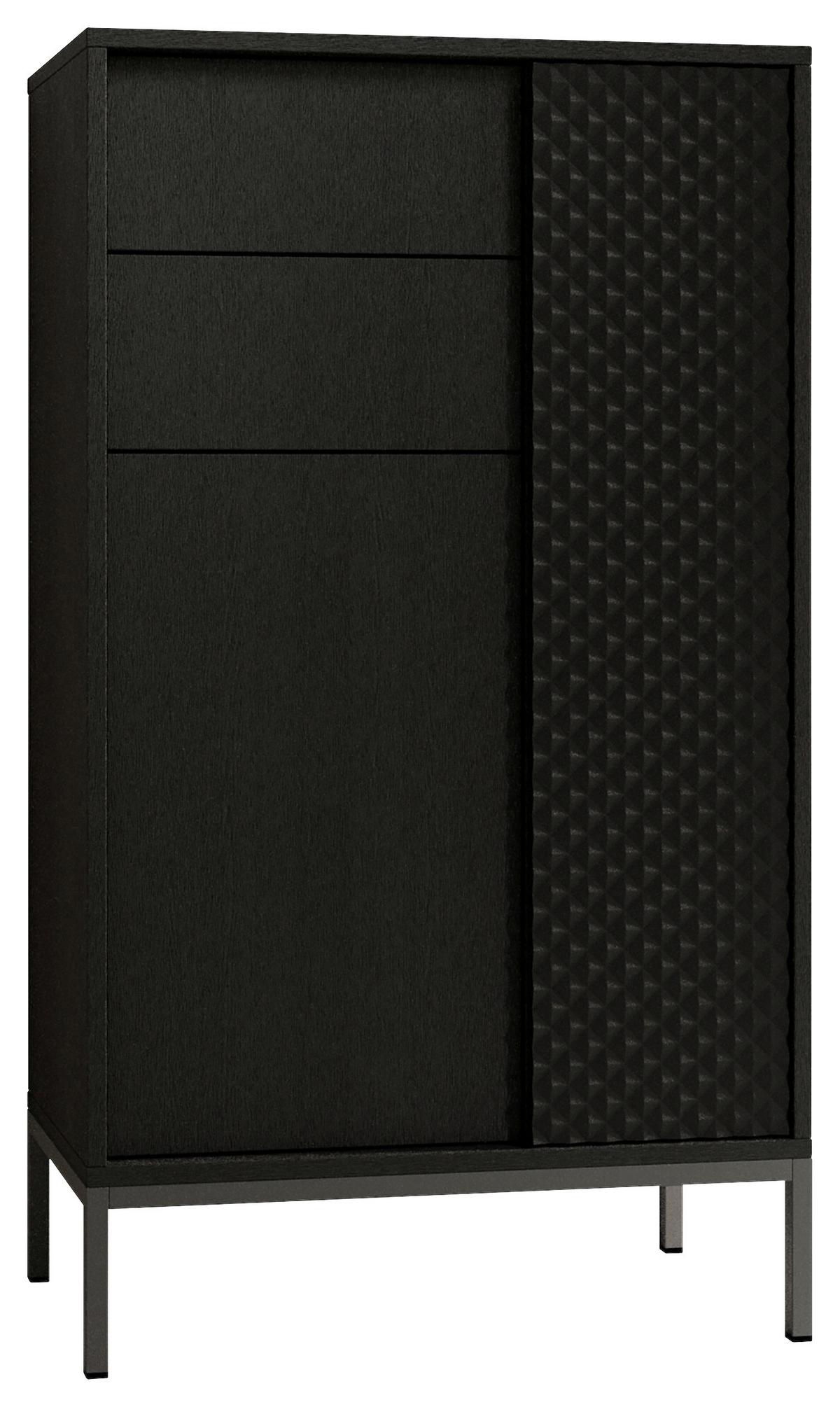 SZAFKA ŚREDNIA BERLIN - czarny, Modern, materiał drewnopochodny/metal (60/106/32cm) - MID.YOU