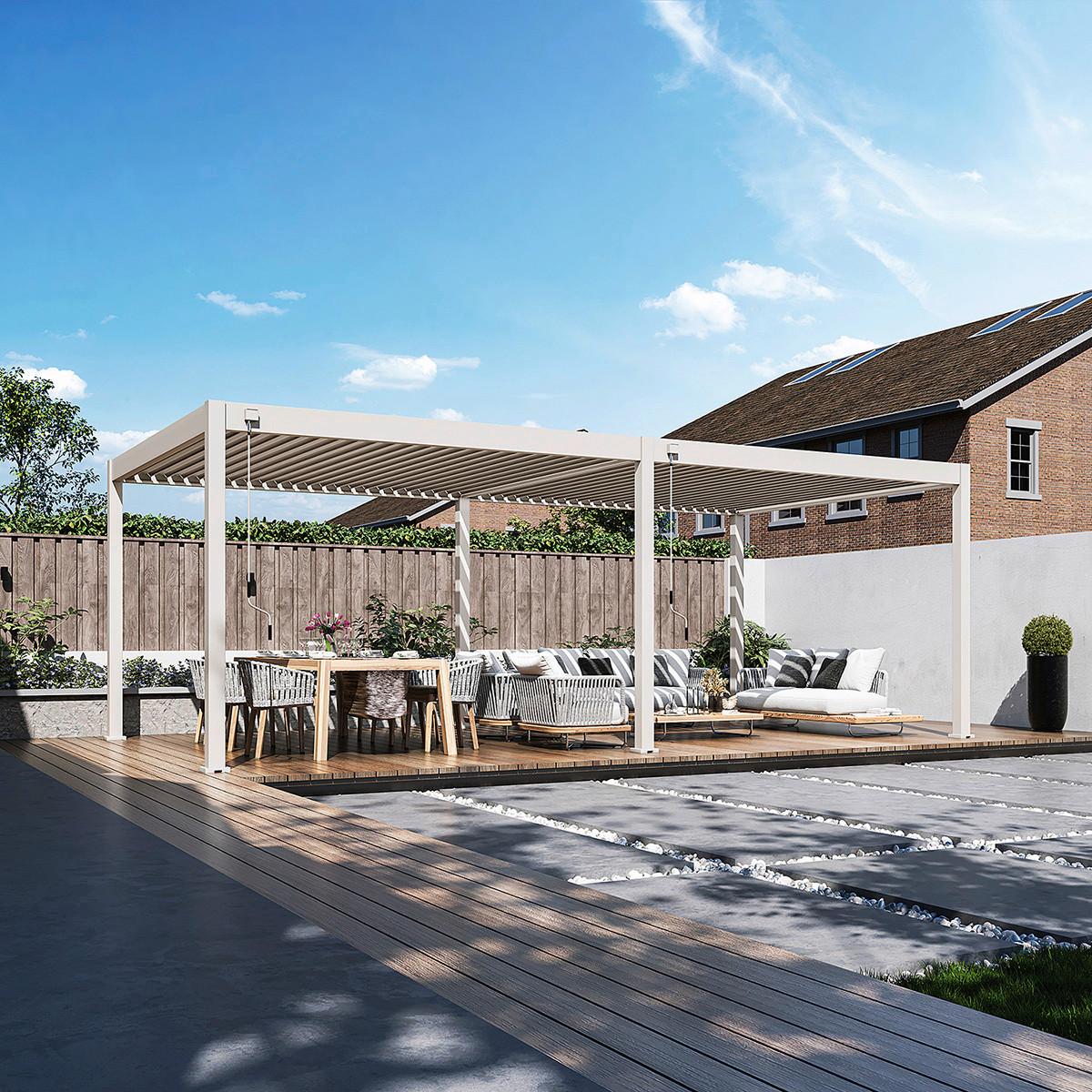 Pergola Superior, Biserna Barva, 3,6x7,2m - biserna, Basics, kovina (360/255/720cm) - Gardenson