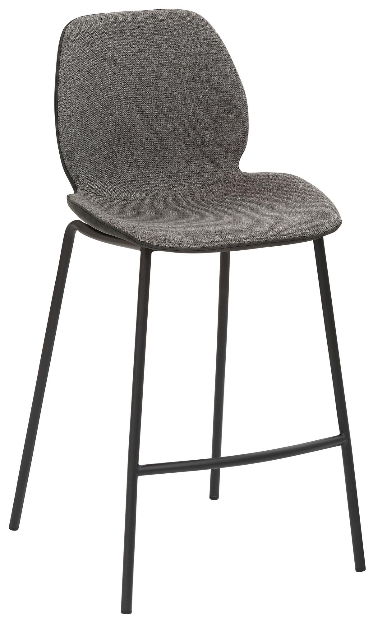 Barhocker My Solo ca. 49x97 cm Grau - Anthrazit/Schwarz, KONVENTIONELL, Textil/Metall (49/97/53cm) - Livetastic