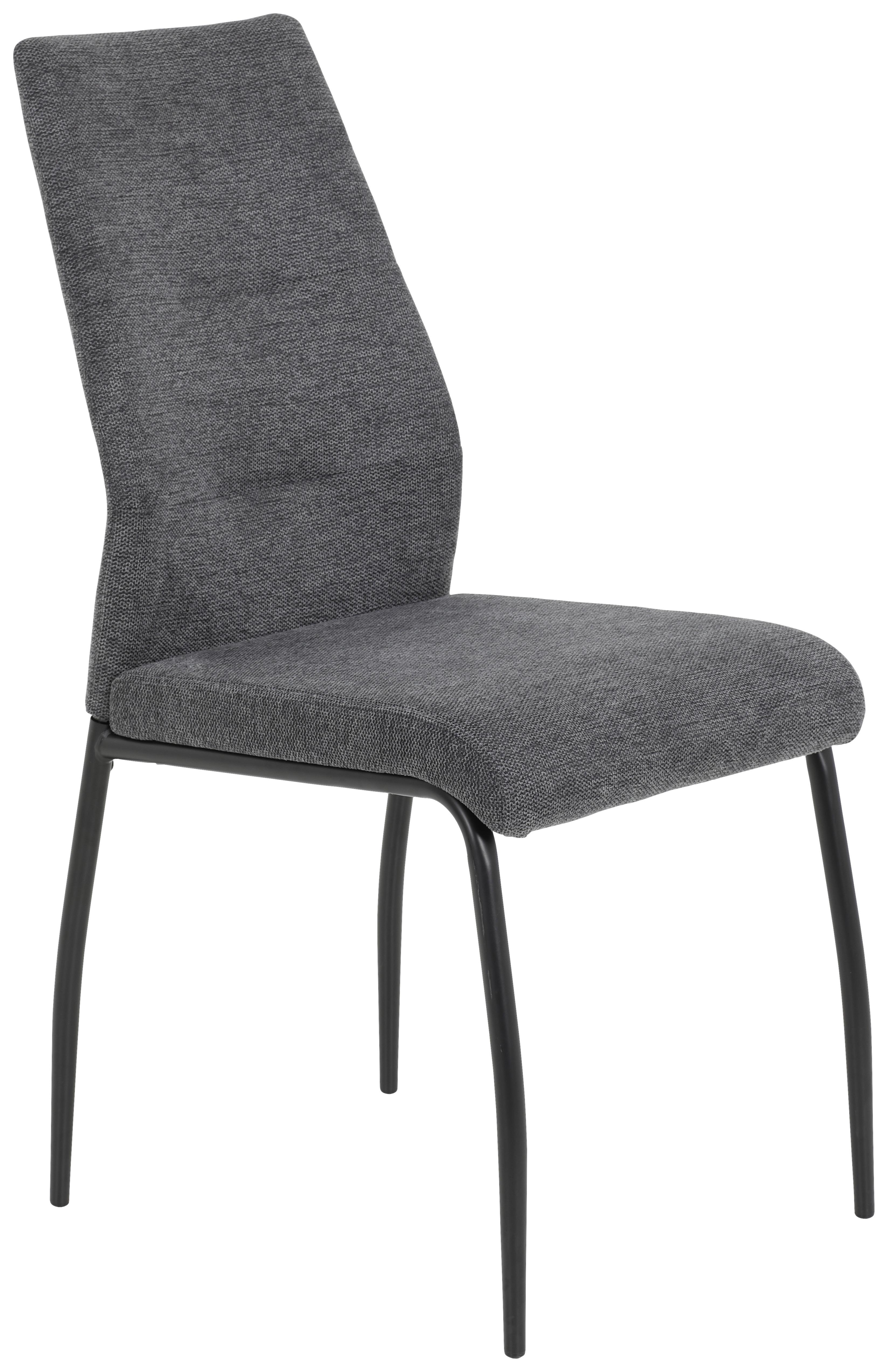 Stuhl in Anthrazit/Schwarz - Anthrazit/Schwarz, MODERN, Textil/Metall (43/93/59cm) - Modern Living
