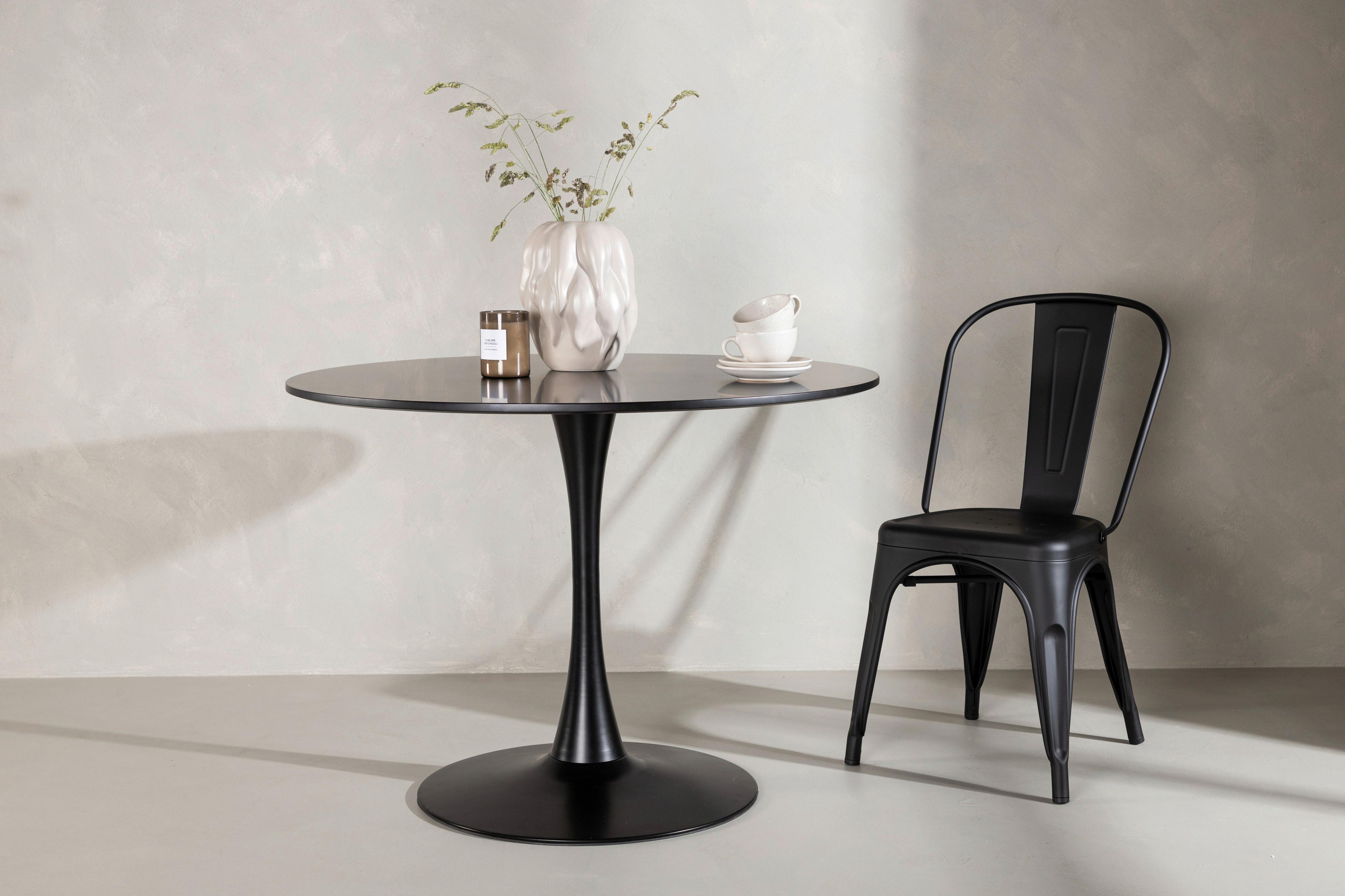 ESSTISCH GLADE - Schwarz, Design, Holzwerkstoff/Metall (100/100/74cm) - Livetastic