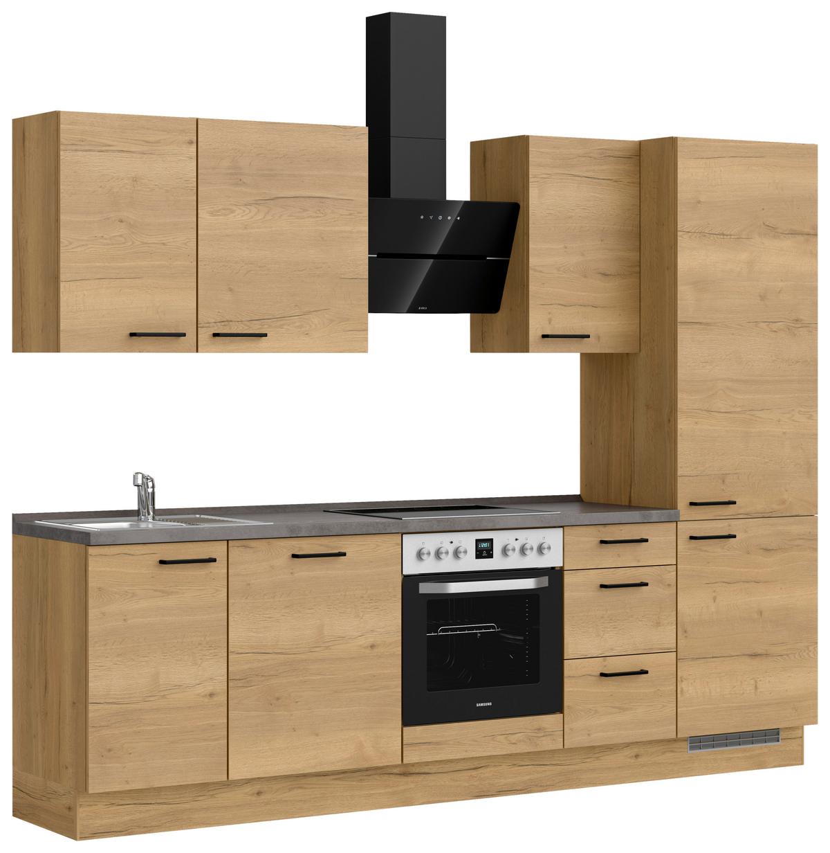 Küchenleerblock Structura High o. Geräte Eiche - Schieferfarben/Eichefarben, MODERN, Holzwerkstoff/Metall (270cm) - Nobilia