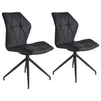 Stuhl-Set IMKE Schwarz, 360° drehbar - Schwarz, KONVENTIONELL, Textil/Metall (52/90,5/62cm) - MID.YOU