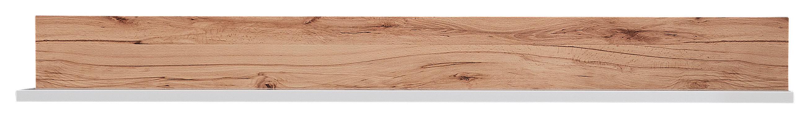 PÓŁKA ŚCIENNA SERPIO - kolor bukowy/biały, Basics, materiał drewnopochodny (140/16/20cm) - Livetastic