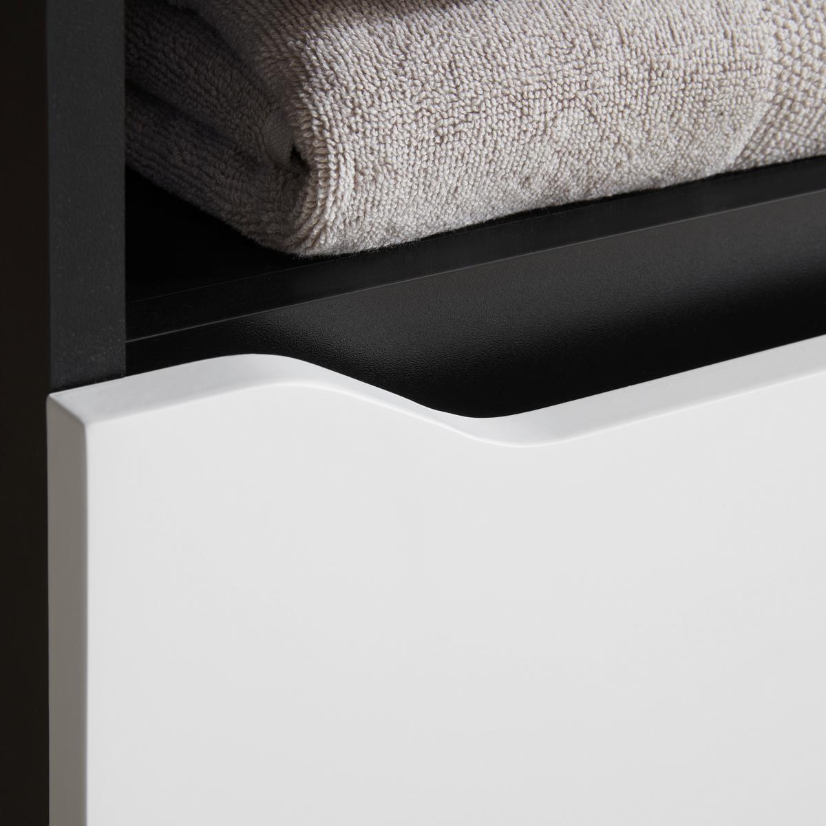 Hochschrank Wave II in Schwarz/Weiß - Weiss/Schwarz, Modern, Holzwerkstoff (40/190/30cm) - Mömax