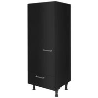 Geräteumbauschrank Touch Schwarz - Edelstahlfarben/Schwarz, MODERN, Holzwerkstoff/Metall (60/168/58cm) - Nobilia