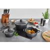 SET DE CASSEROLES MIA -AKT- - clair/Transparent, KONVENTIONELL, métal/matière synthétique - Mömax