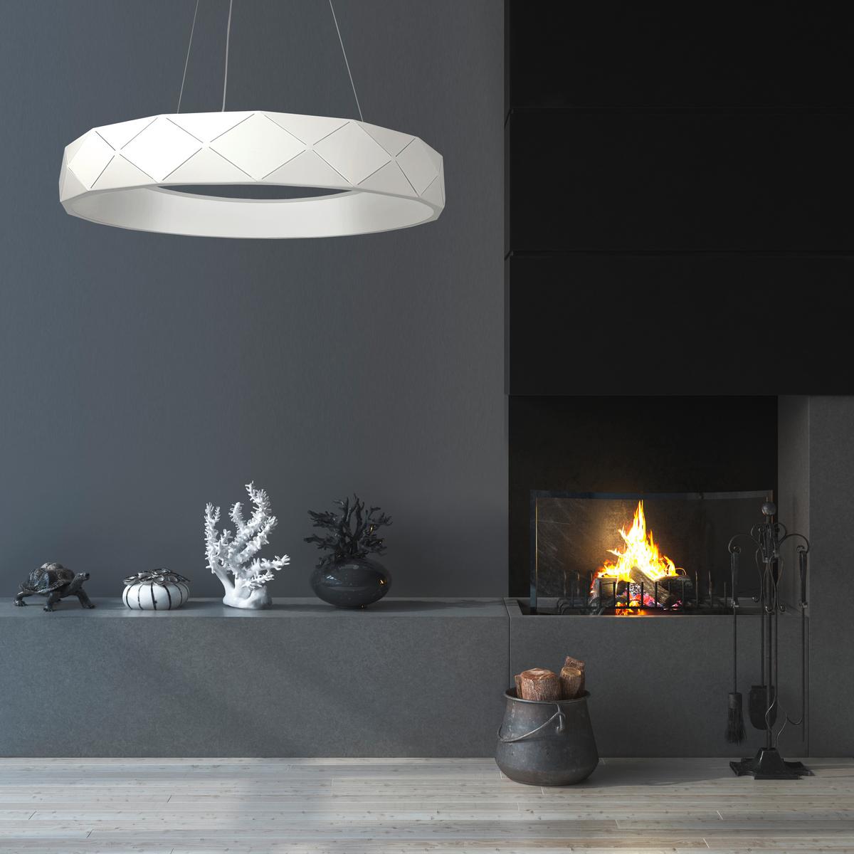 Hängeleuchte Lp-8069/1p Reus - Weiss, Design, Metall (60/100cm)