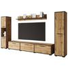 Dnevni Regal Bogota Xl, Barva Hrasta, Črna, 4-Delno - hrast wotan/črna, Basics, umetna masa/leseni material (240/130/31cm) - MID.YOU