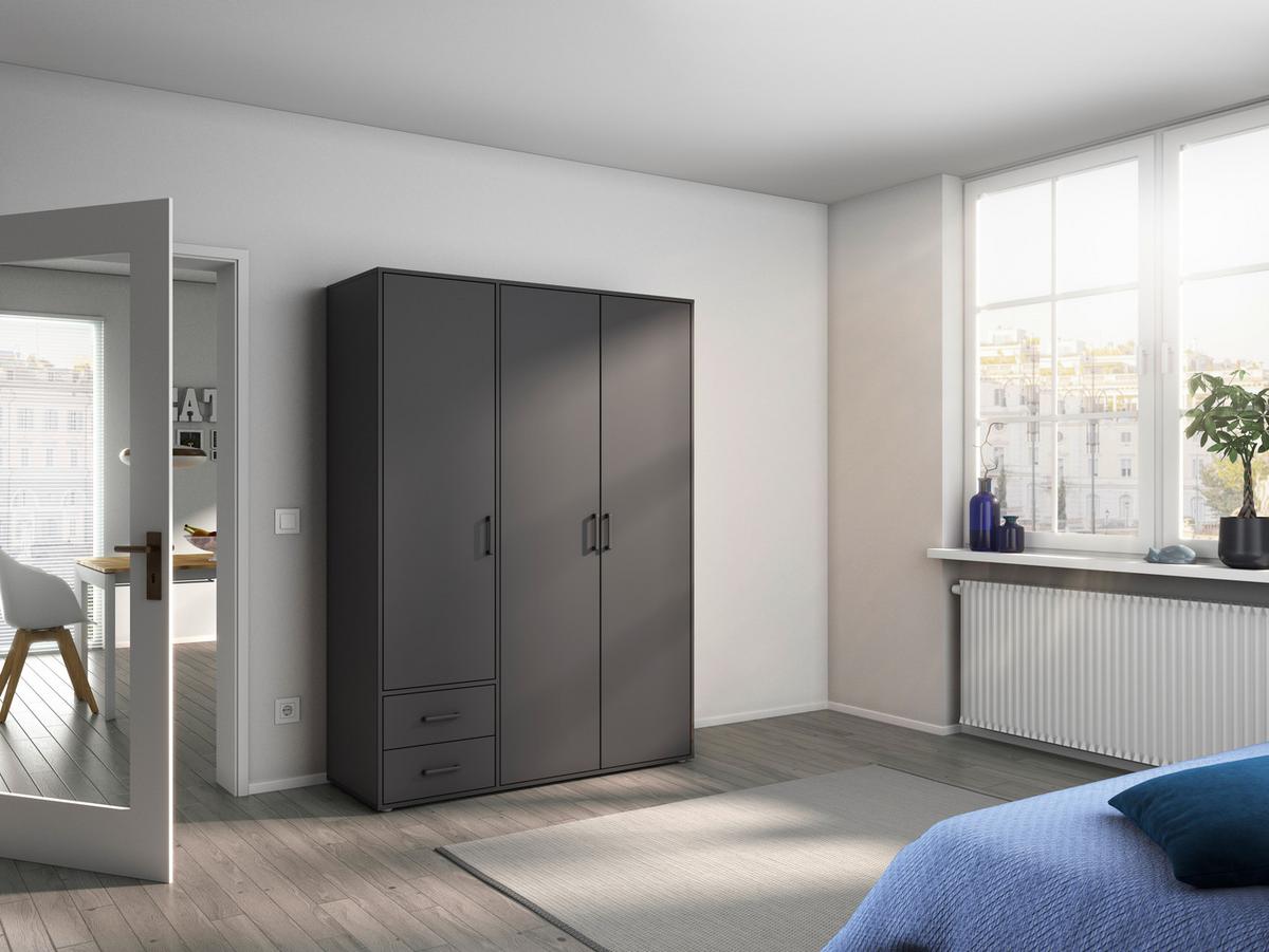 DULAP  USI ROTATIVE VOYAGER - gri, Modern, material pe bază de lemn (140/194/53cm) - Modern Living