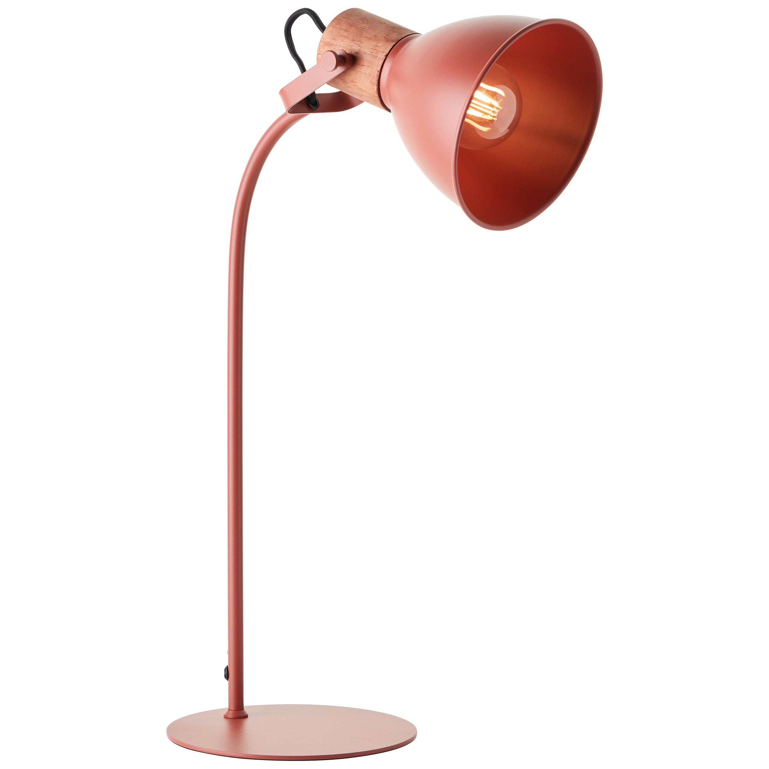 Tischleuchte Erena Rot max. 40 Watt - Rot, Basics, Holz/Metall (18/52/28,5cm) - Brilliant