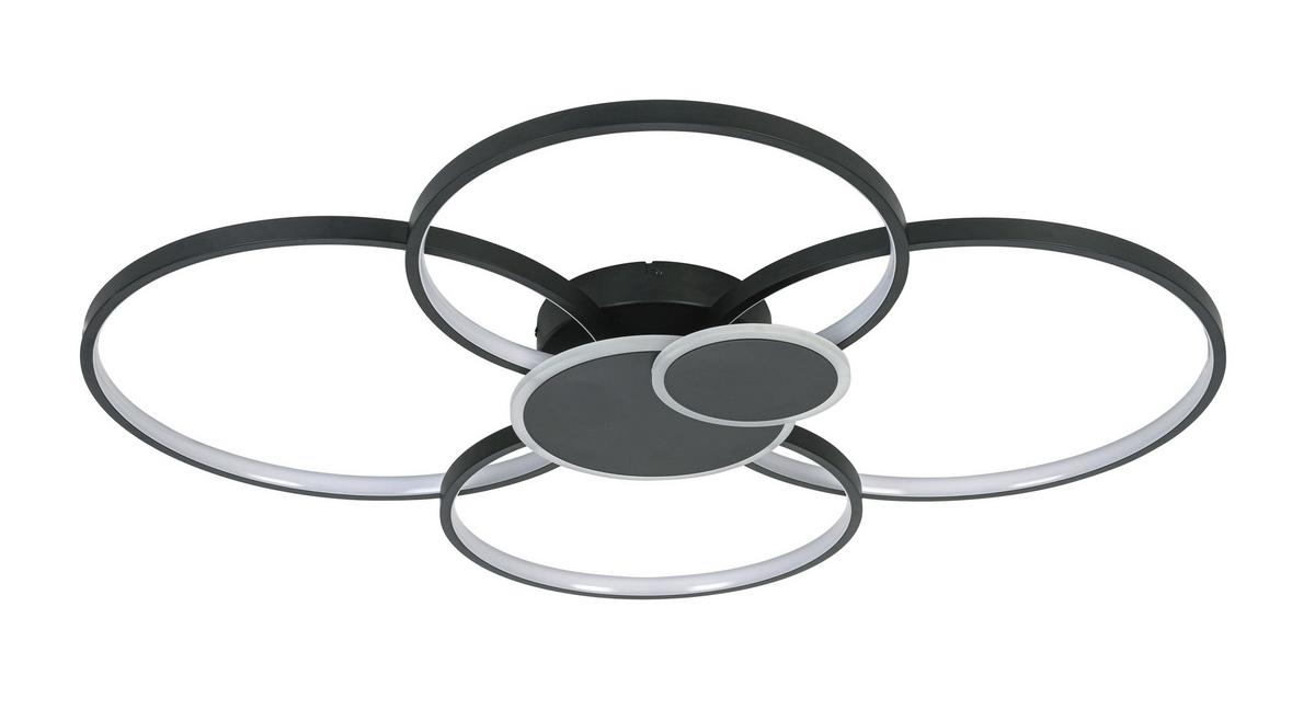 LED-Deckenleuchte Gonzalo 2 Schwarz/Weiß max. 50 Watt - Schwarz/Weiß, MODERN, Kunststoff/Metall (82/97/10cm) - Premium Living