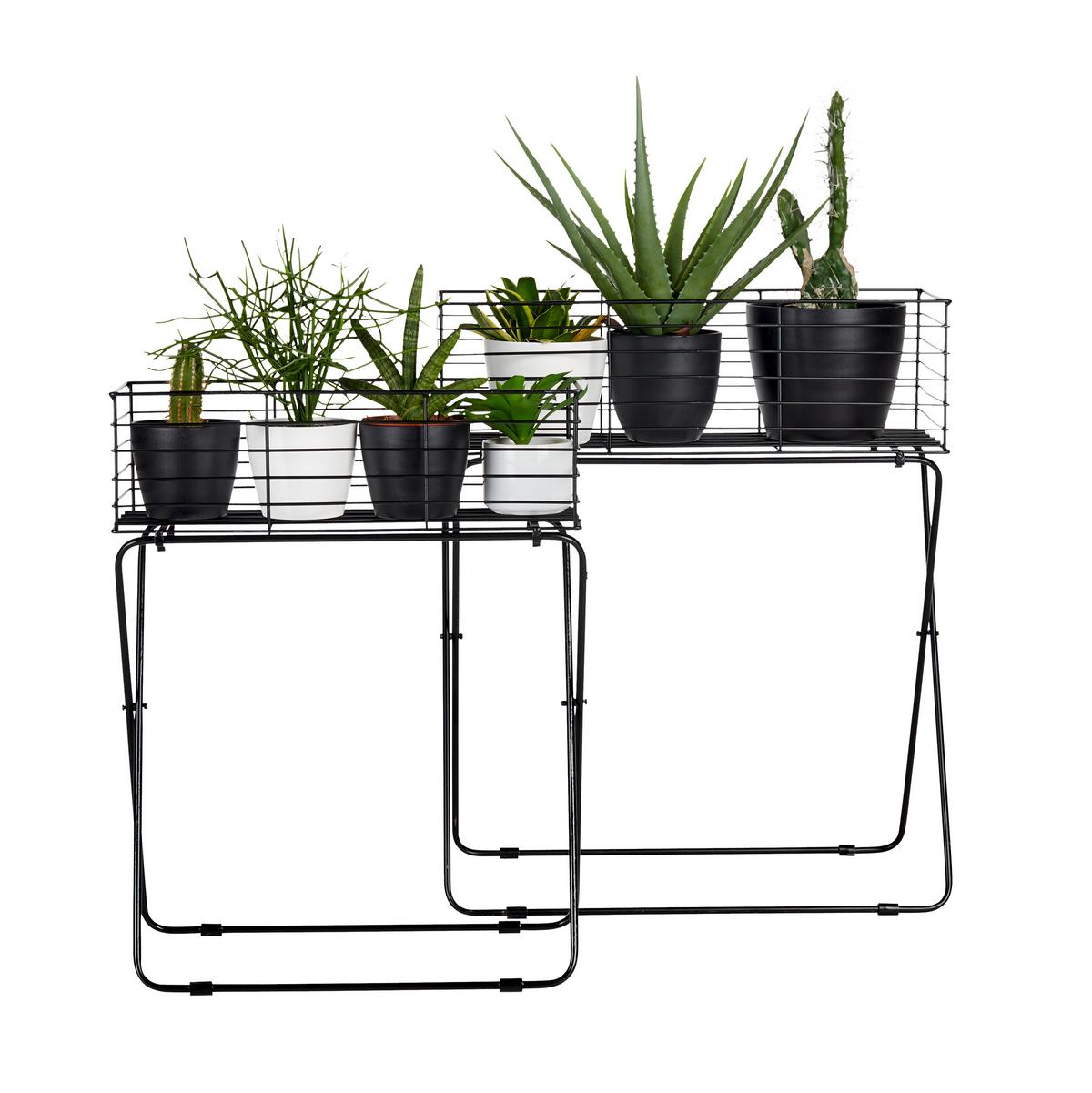 Növénytartó Black Times - fekete, Basics, fém (60/72/30cm) - Modern Living