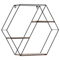 Zidna Polica Rom 3 - boje pinije/crna, Moderno, drvni materijal/metal (58/51/15cm) - Modern Living