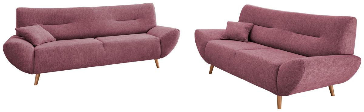 3-Sitzer-Sofa Drago Brombeere Chenille - Wildeiche/Brombeere, MODERN, Holz/Textil (205/81/90cm) - MID.YOU